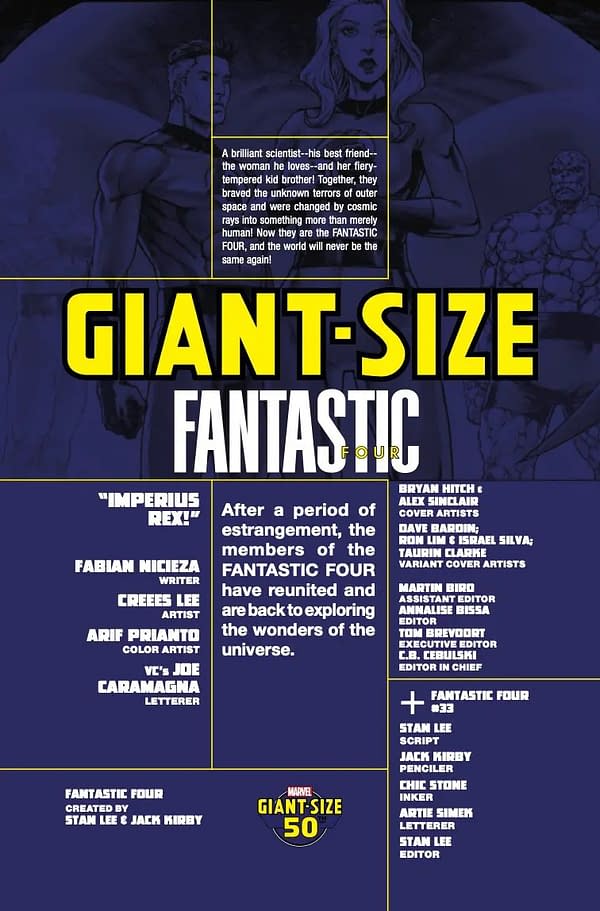 Interior preview page from GIANT-SIZE FANTASTIC FOUR #1 BRYAN HITCH COVER