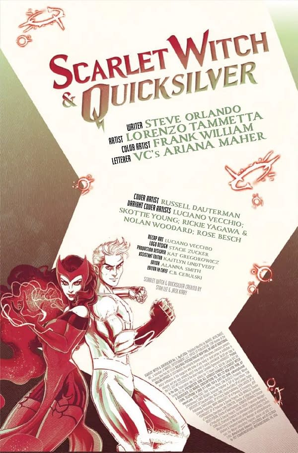 Interior preview page from SCARLET WITCH AND QUICKSILVER #1 RUSSELL DAUTERMAN COVER