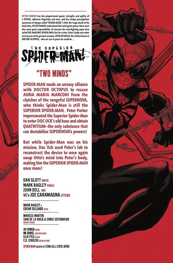 Interior preview page from SUPERIOR SPIDER-MAN #4 MARK BAGLEY COVER