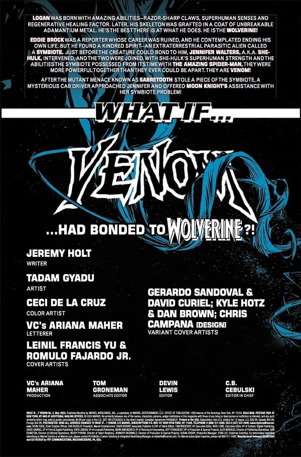 Interior preview page from WHAT IF: VENOM #2 LEINIL YU COVER