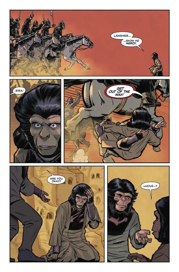 Interior preview page from BEWARE THE PLANET OF THE APES #4 TAURIN CLARKE COVER