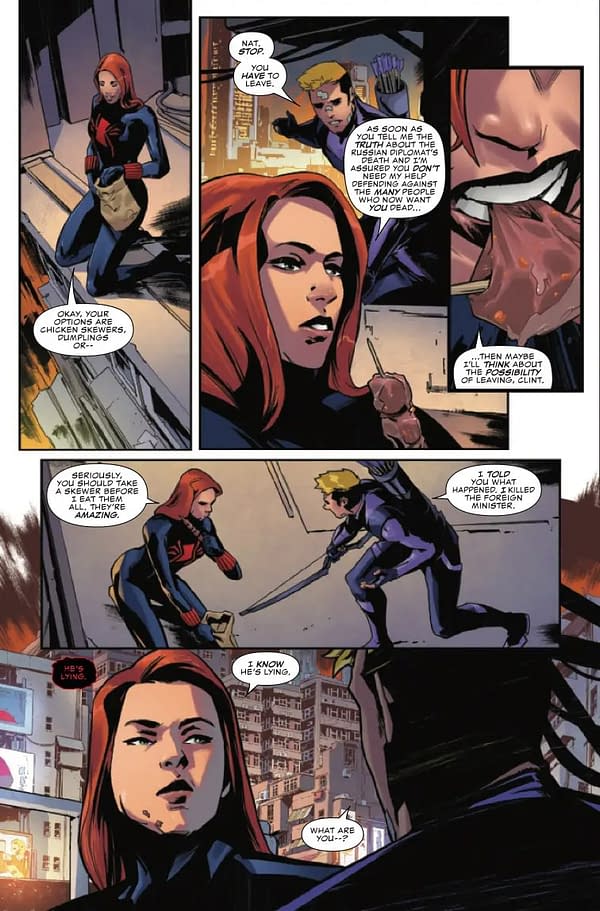Interior preview page from BLACK WIDOW AND HAWKEYE #2 STEPHEN SEGOVIA COVER