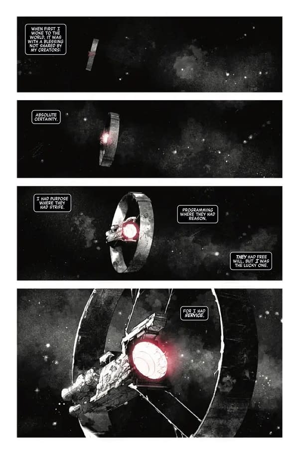 Interior preview page from ALIEN: BLACK WHITE AND BLOOD #4 DUSTIN NGUYEN COVER