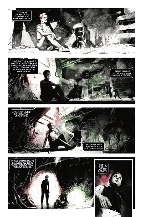 Interior preview page from ALIEN: BLACK WHITE AND BLOOD #4 DUSTIN NGUYEN COVER