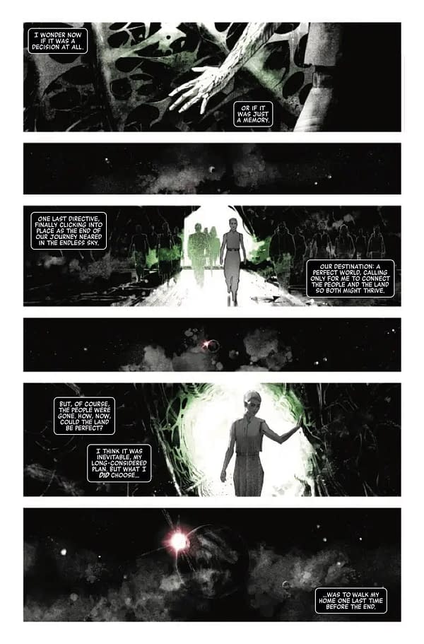 Interior preview page from ALIEN: BLACK WHITE AND BLOOD #4 DUSTIN NGUYEN COVER