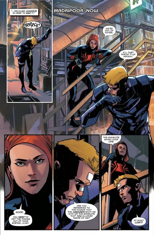 Interior preview page from BLACK WIDOW AND HAWKEYE #3 STEPHEN SEGOVIA COVER