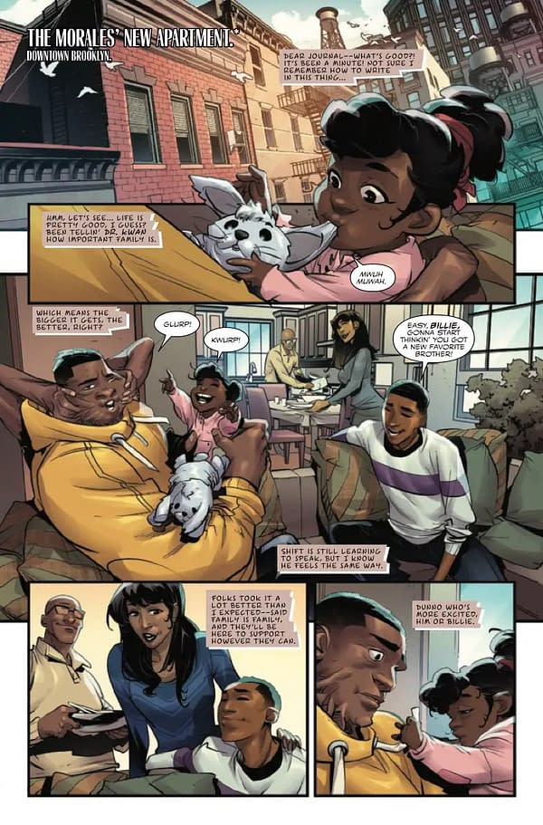 Interior preview page from MILES MORALES: SPIDER-MAN #20 FEDERICO VICENTINI COVER
