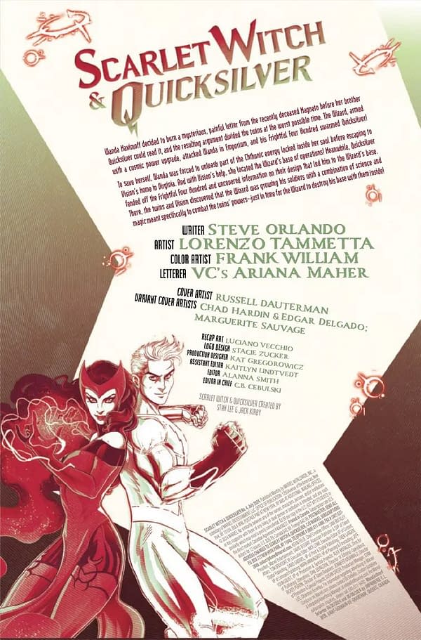 Interior preview page from SCARLET WITCH AND QUICKSILVER #4 RUSSELL DAUTERMAN COVER
