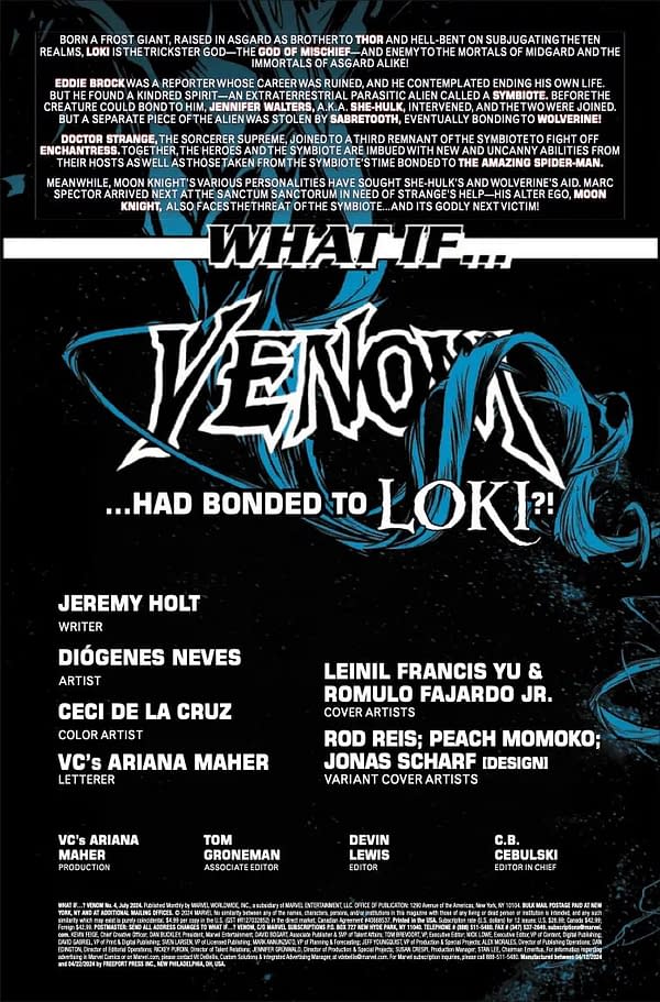 Interior preview page from WHAT IF: VENOM #4 LEINIL YU COVER