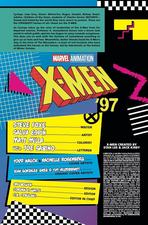 Interior preview page from X-MEN '97 #3 TODD NAUCK COVER