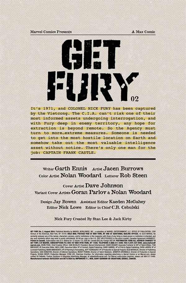 Interior preview page from GET FURY #2 DAVE JOHNSON COVER