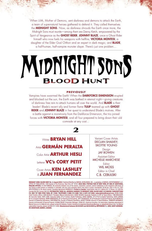 Interior preview page from MIDNIGHT SONS: BLOOD HUNT #2 KEN LASHLEY COVER