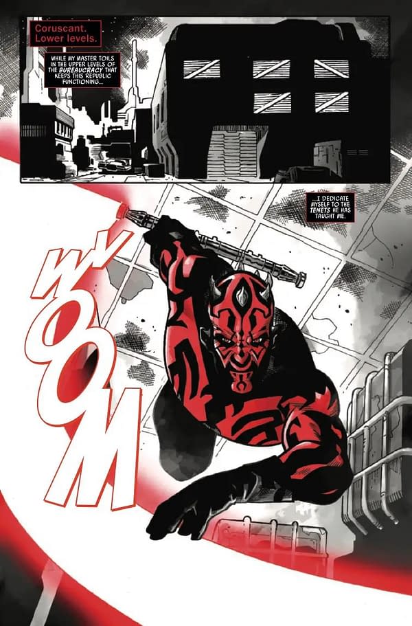 Interior preview page from STAR WARS: DARTH MAUL - BLACK WHITE AND RED #3 SARA PICHELLI COVER