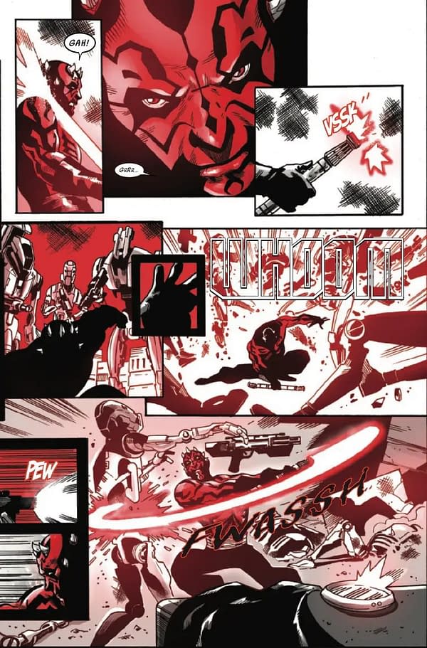 Interior preview page from STAR WARS: DARTH MAUL - BLACK WHITE AND RED #3 SARA PICHELLI COVER