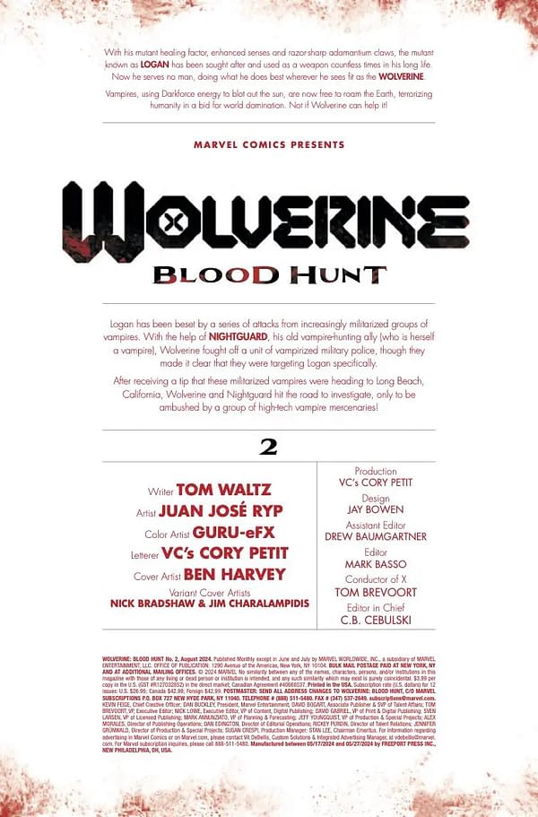Interior preview page from WOLVERINE: BLOOD HUNT #2 BEN HARVEY COVER