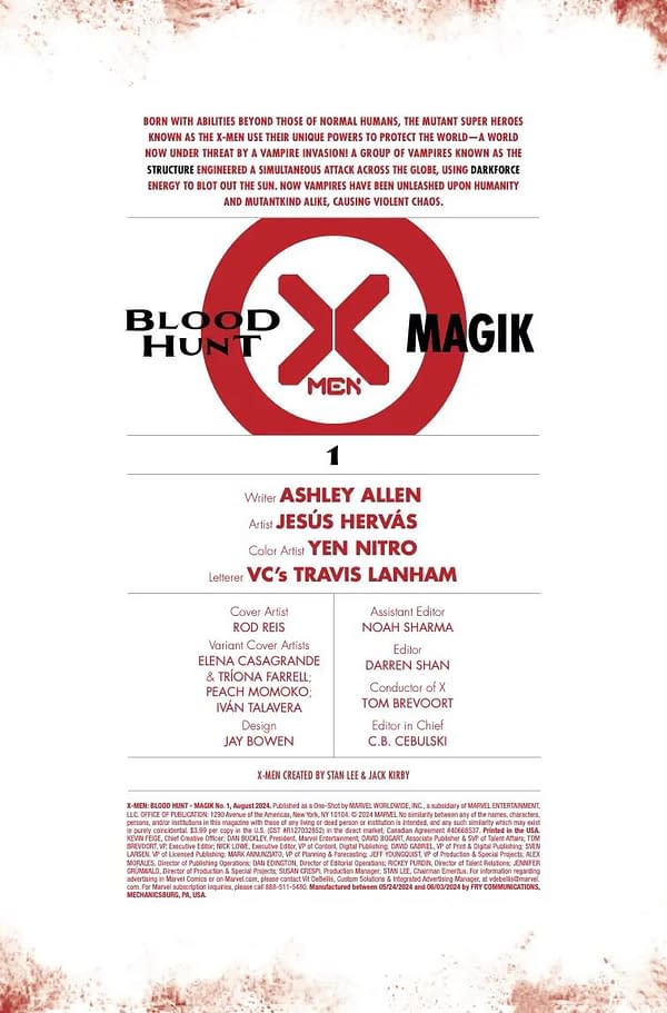 Interior preview page from X-MEN: BLOOD HUNT - MAGIK #1 ROD REIS COVER