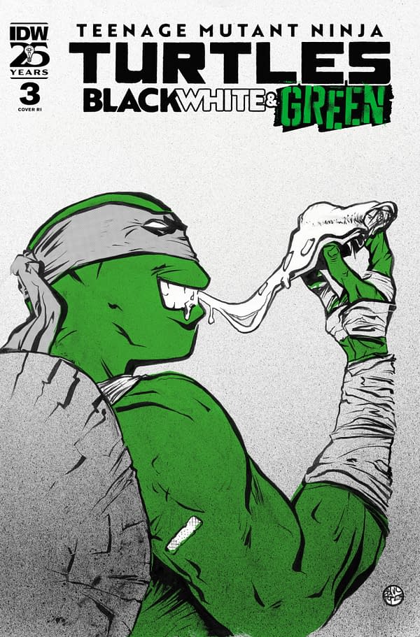 Cover image for Teenage Mutant Ninja Turtles: Black, White, and Green #3 Variant RI (10) (Pope Foil Variant)