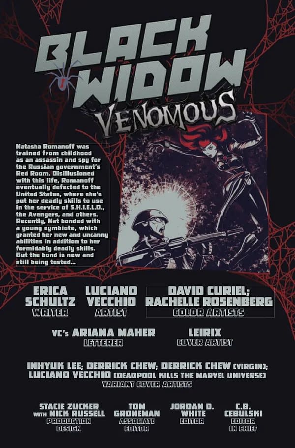 BLACK WIDOW: VENOMOUS #1 LESLEY Inside Preview Page "LEIRIX" LI COVER