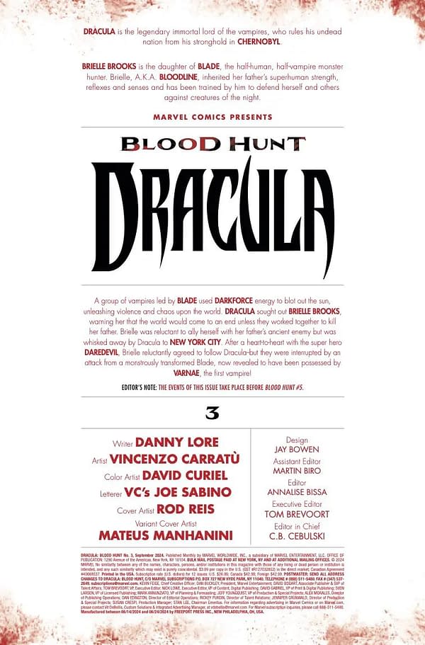 Interior preview page from DRACULA: BLOOD HUNT #3 ROD REIS COVER