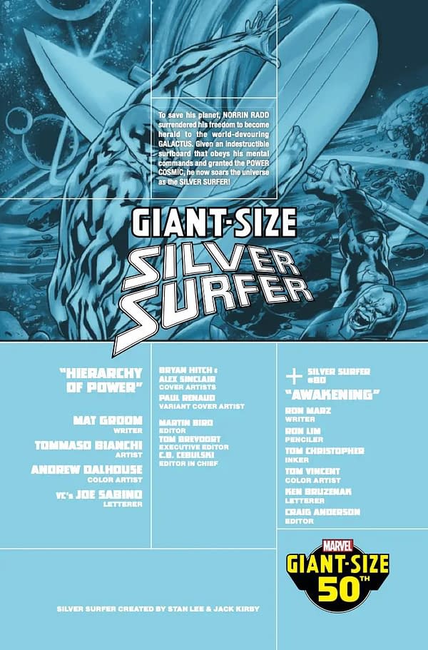 Interior preview page from GIANT-SIZE SILVER SURFER #1 BRYAN HITCH COVER