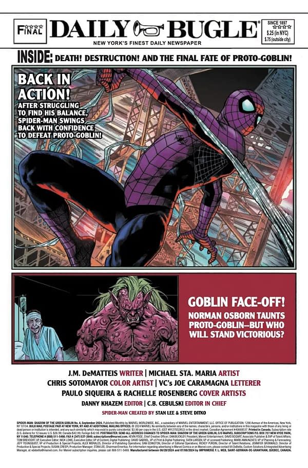 Interior preview page from SPIDER-MAN: SHADOW OF THE GREEN GOBLIN #4 PAULO SIQUEIRA COVER