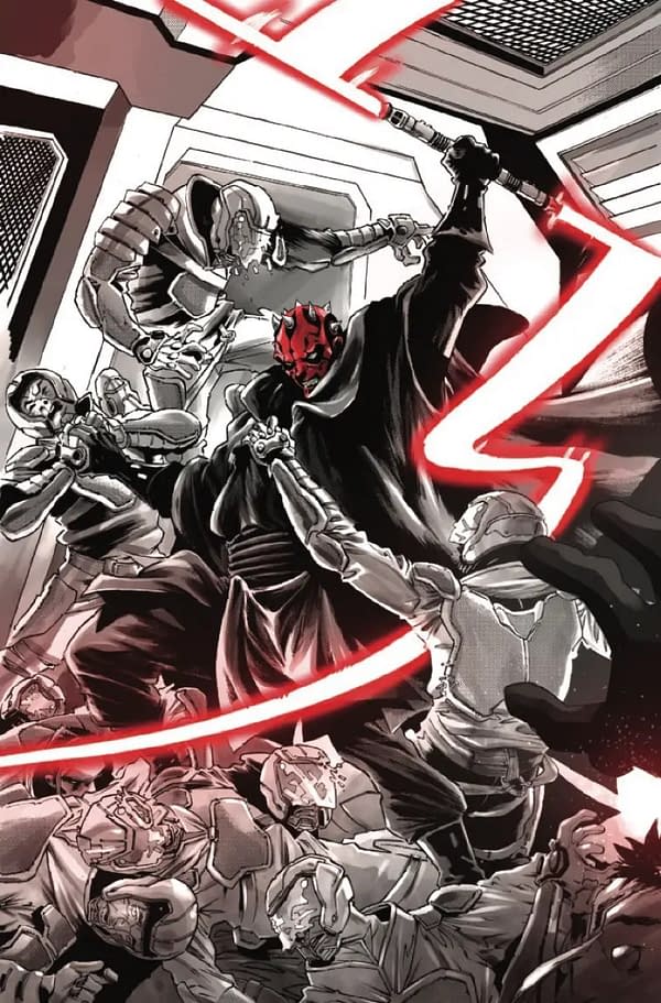 Interior preview page from STAR WARS: DARTH MAUL - BLACK, WHITE, AND RED #4 E.M. GIST COVER