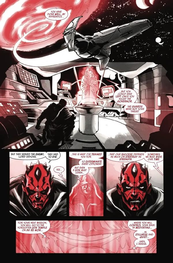 Interior preview page from STAR WARS: DARTH MAUL - BLACK, WHITE, AND RED #4 E.M. GIST COVER