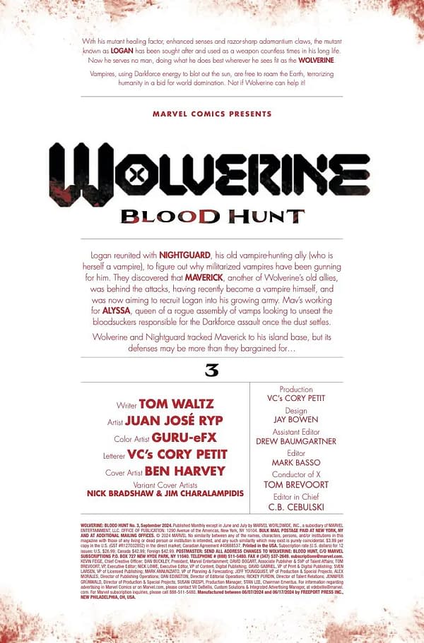 Interior preview page from WOLVERINE: BLOOD HUNT #3 BEN HARVEY COVER