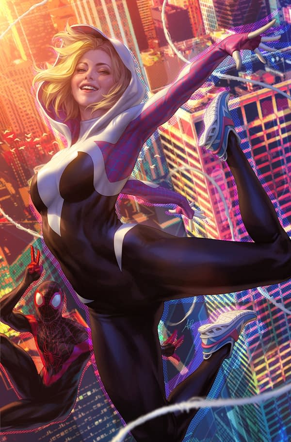 Cover image for SPIDER-SOCIETY #1 ARTGERM SPIDER-GWEN VIRGIN VARIANT