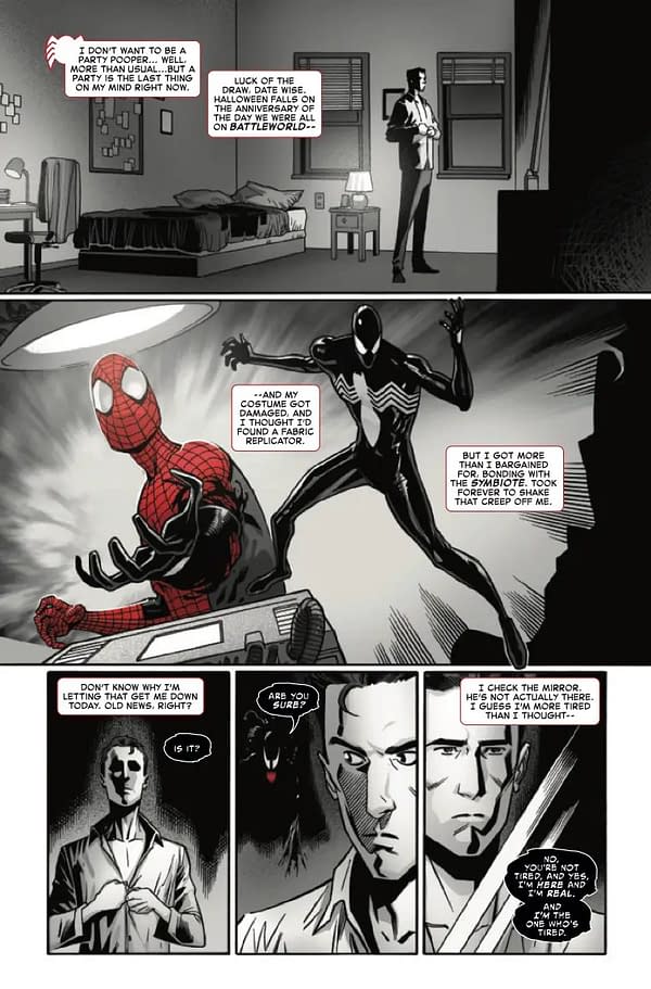 Interior preview page from SPIDER-MAN: BLACK SUIT AND BLOOD #1 LEINIL YU COVER