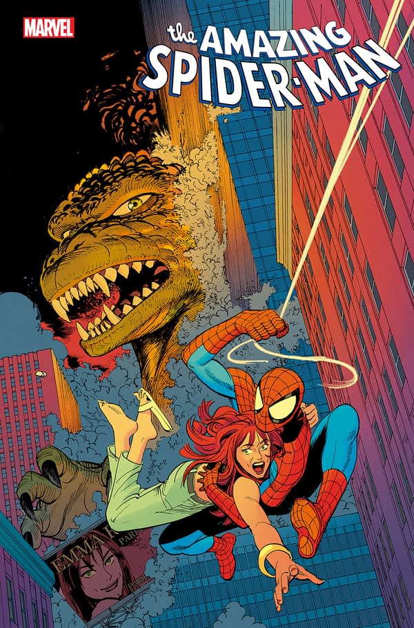 Cover image for AMAZING SPIDER-MAN #58 LEO ROMERO GODZILLA VARIANT