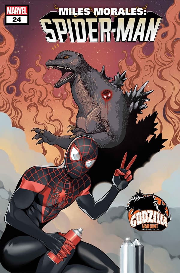 Cover image for MILES MORALES: SPIDER-MAN #24 ROMY JONES GODZILLA VARIANT