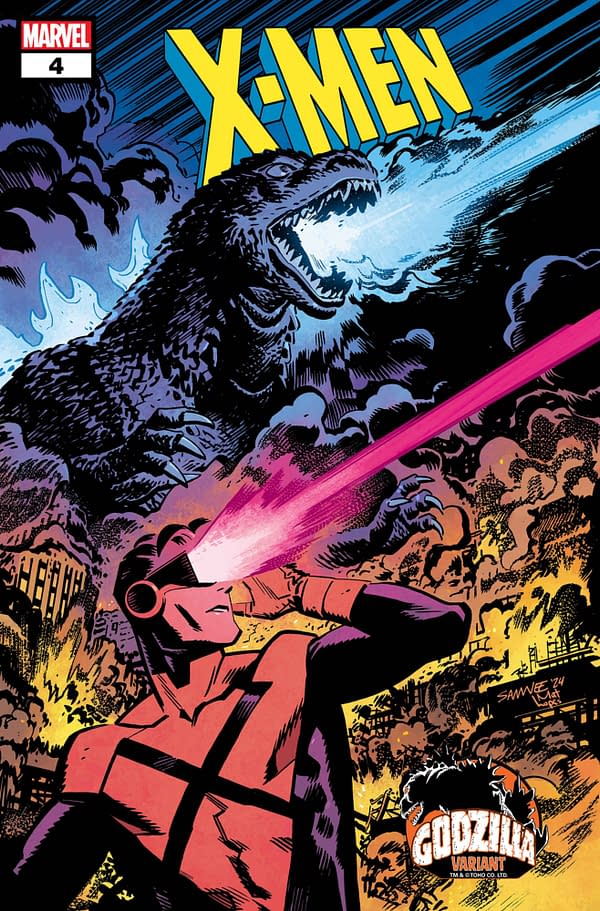 Cover image for X-MEN #4 CHRIS SAMNEE GODZILLA VARIANT