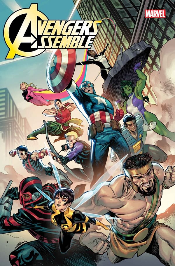 Cover image for AVENGERS ASSEMBLE #1 EMILIO LAISO VARIANT