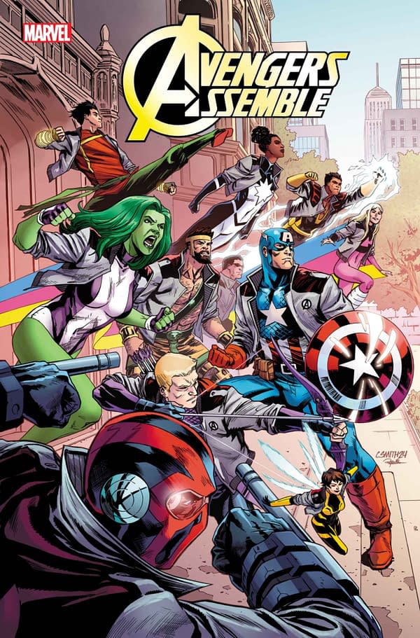 Cover image for AVENGERS ASSEMBLE #1 CORY SMITH AVENGERS JACKET VARIANT