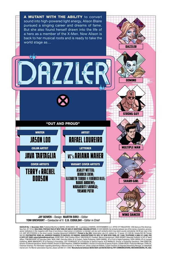 Interior preview page from DAZZLER #1 TERRY DODSON COVER