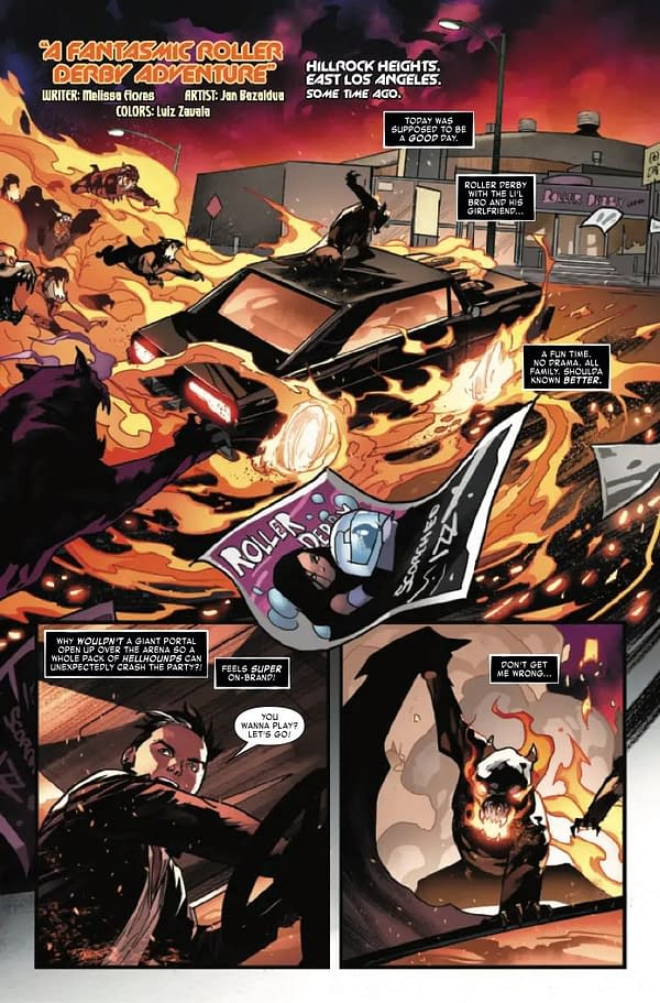 Interior preview page from GHOST RIDER: ROBBIE REYES SPECIAL #1 HUMBERTO RAMOS COVER