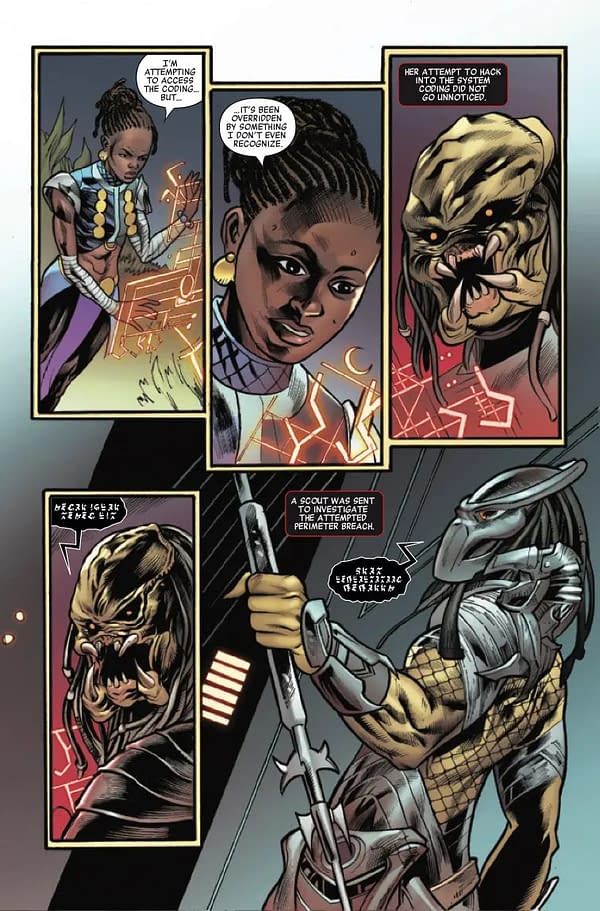 Interior preview page from PREDATOR VS BLACK PANTHER #2 KEN LASHLEY COVER