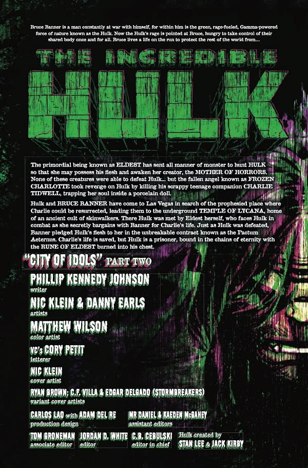 Interior preview page from INCREDIBLE HULK #18 NIC KLEIN COVER