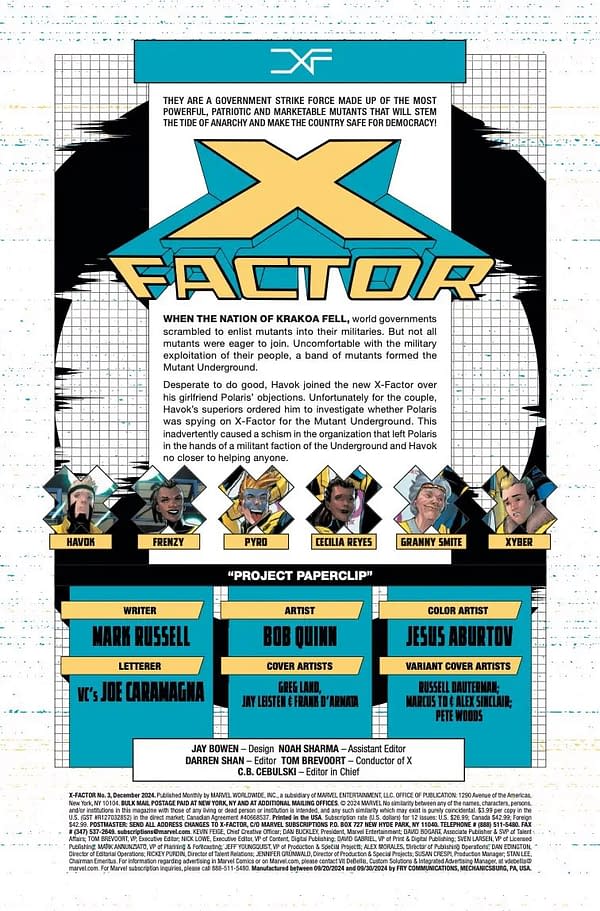 Interior preview page from X-FACTOR #3 GREG LAND COVER