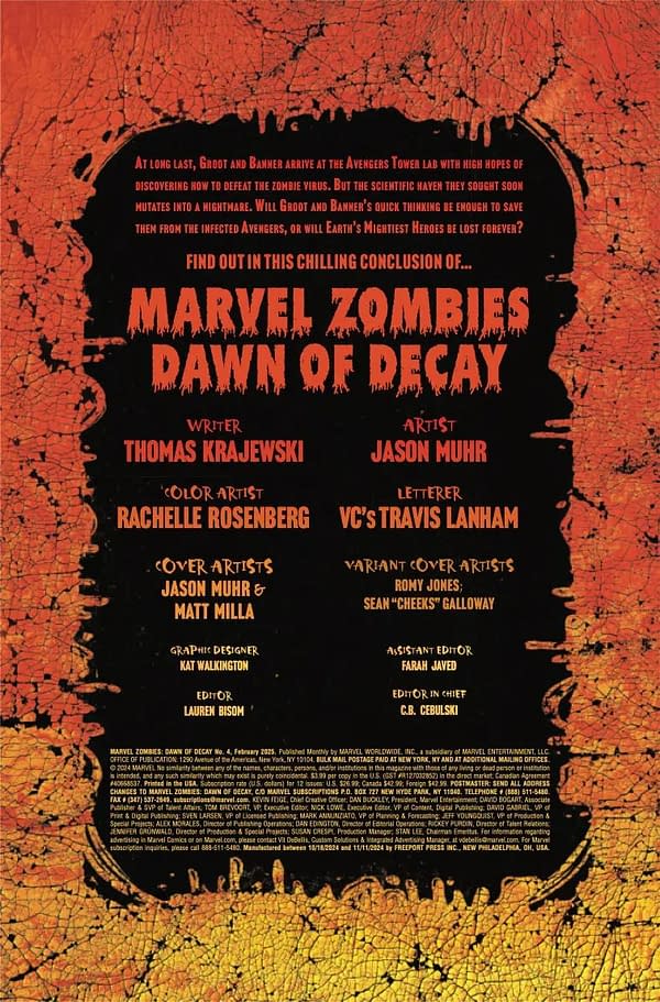 Interior preview page from MARVEL ZOMBIES: DAWN OF DECAY #4 JASON MUHR COVER