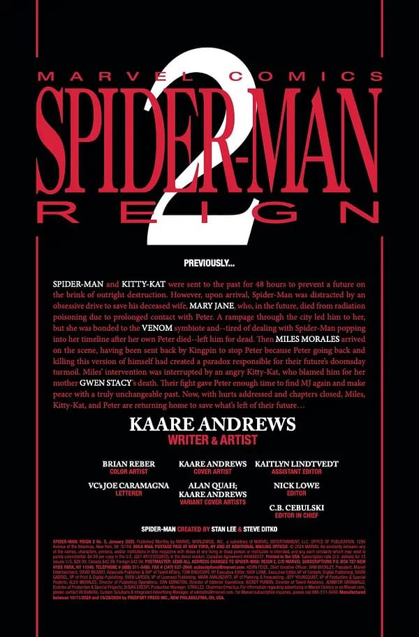 Interior preview page from SPIDER-MAN: REIGN 2 #5 KAARE ANDREWS COVER