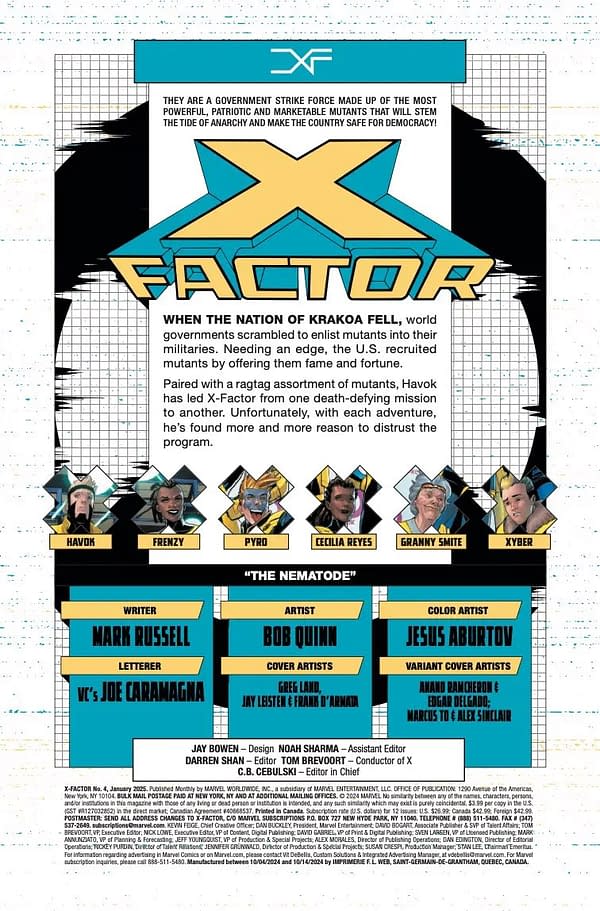 Interior preview page from X-FACTOR #4 GREG LAND COVER