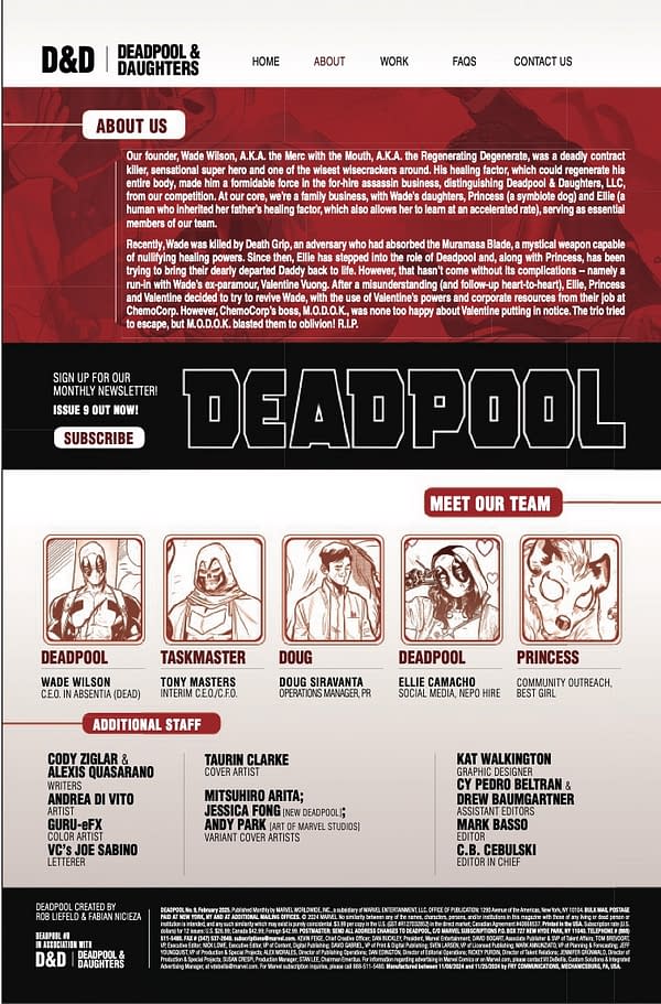 Interior preview page from DEADPOOL #9 TAURIN CLARKE COVER