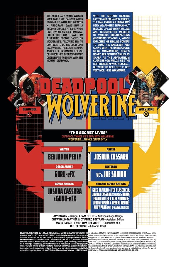 Interior preview page from DEADPOOL/WOLVERINE #1 JOSHUA CASSARA COVER