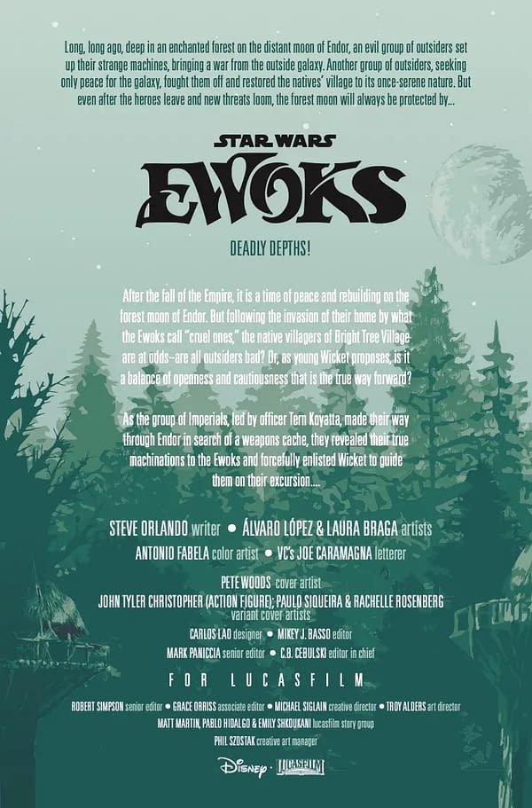 Interior preview page from STAR WARS: EWOKS #3 PETE WOODS COVER