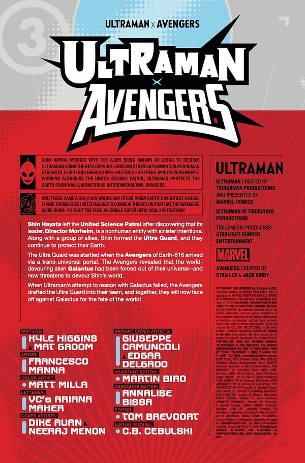 Interior preview page from ULTRAMAN X AVENGERS #3 DIKE RUAN COVER