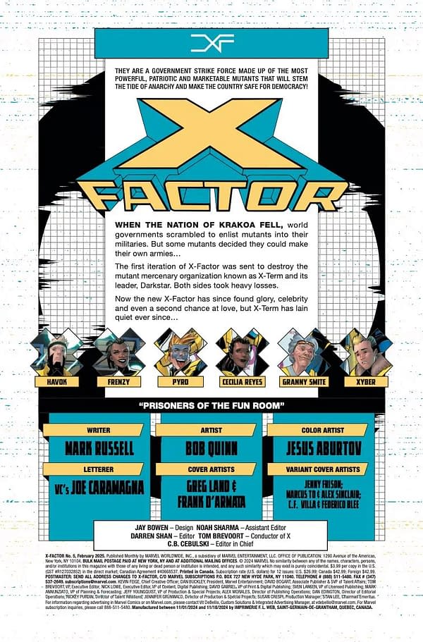 Interior preview page from X-FACTOR #5 GREG LAND COVER