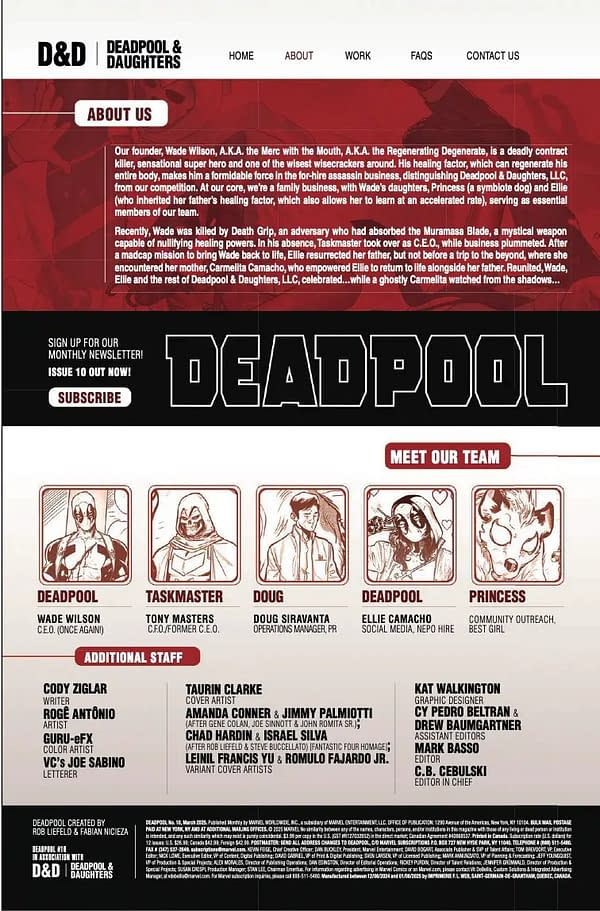 Interior preview page from DEADPOOL #10 TAURIN CLARKE COVER