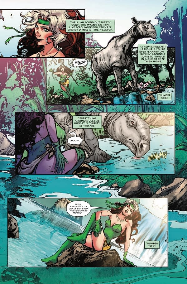 Interior preview page from ROGUE: THE SAVAGE LAND #1 KAARE ANDREWS COVER